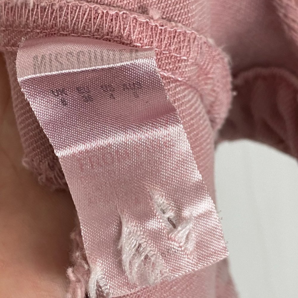 Missguided Mauve Pink Ripped Distressed Boyfriend Jean Jacket, sz 4, EUC - Picture 8 of 8